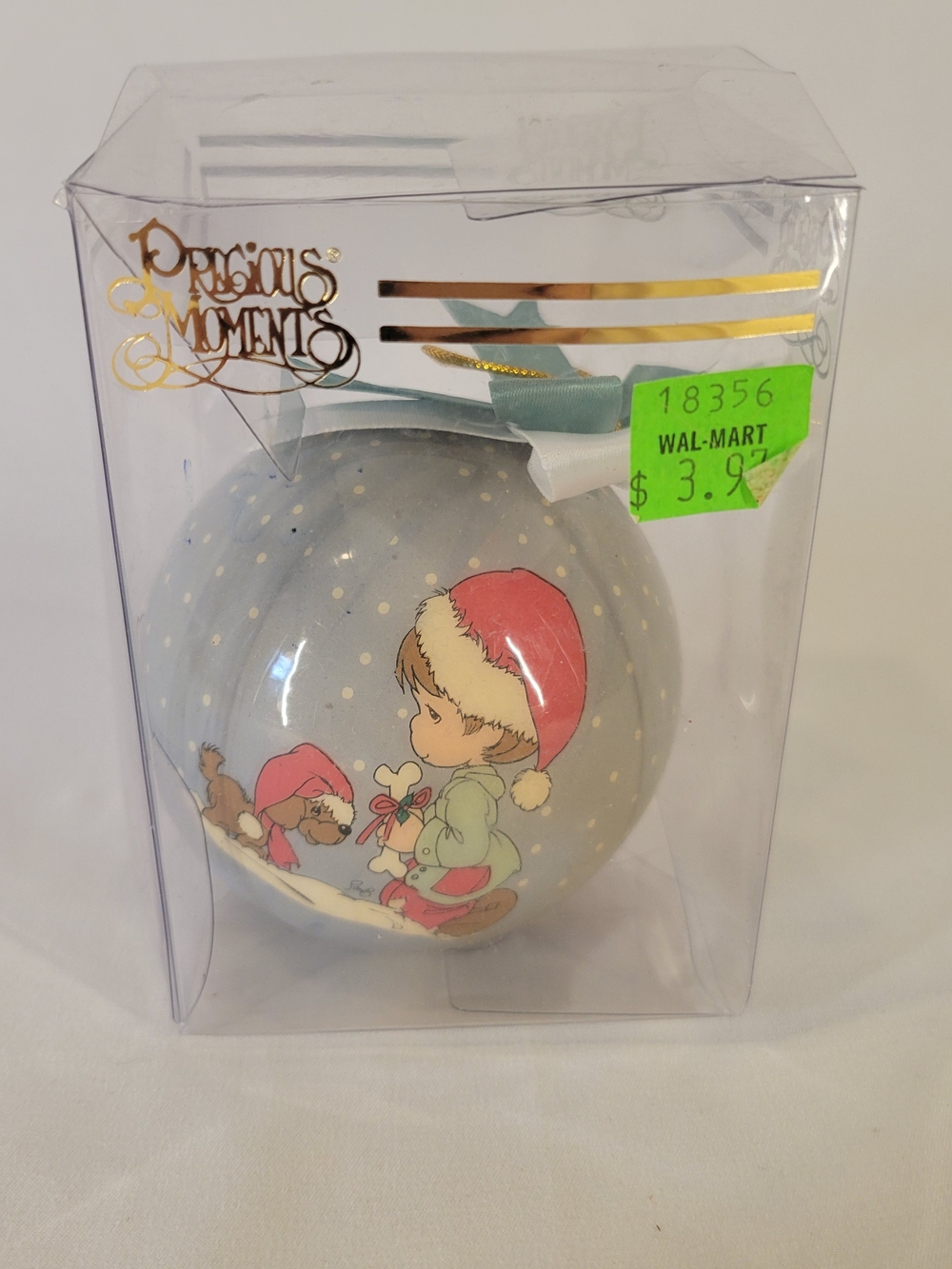 1996 Precious Moments Satin Ball Christmas Ornament by Enesco